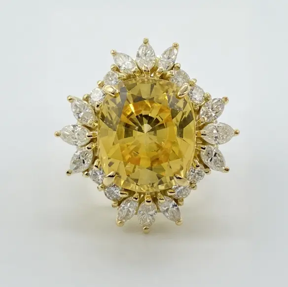K18 14.0g イエローサファイア 12.94ct ダイヤモンド 2.15ct