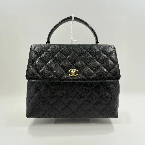 シャネル ターンロック ハンドバッグ キャビアスキン 7704906